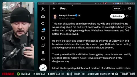 Man ARRESTED In Armed Stalking Plot Of Benny Johnson, Matt Walsh, Laura Loomer