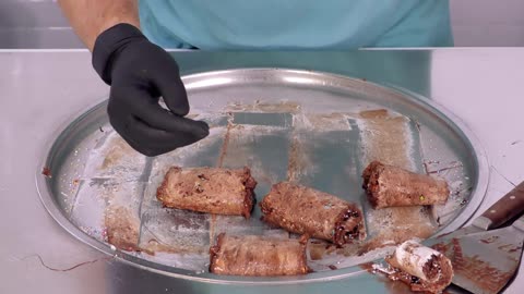 Nutella & M&M's — Colorful Ice Cream Rolls | Satisfying Visual ASMR