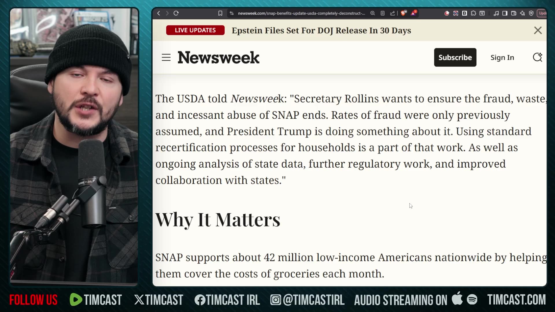 Trump Admin To END Food Stamps, Require People RESIGN Up | Tim Pool