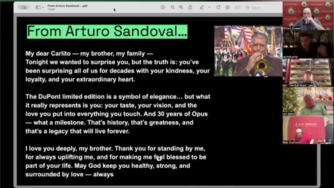 A Message from Arturo Sandoval to Carlito Fuente