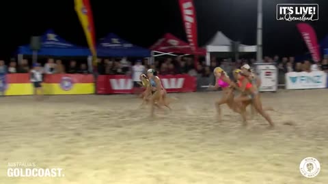 The Open Female Beach Flags Final from Aussies