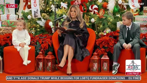 WATCH: First Lady Melania Trump reads 'How does Santa go down the chimney' to the kids - 12/5/25