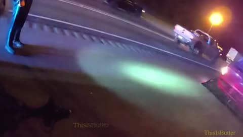 Dashcam show semi driver narrowly misses hitting officers conducting a traffic stop on I-85