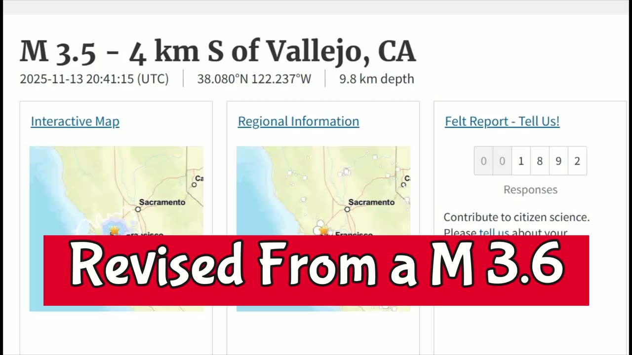 Did You Feel It? Vallejo 3.6 Quake Today – Bay Area Shaking Map