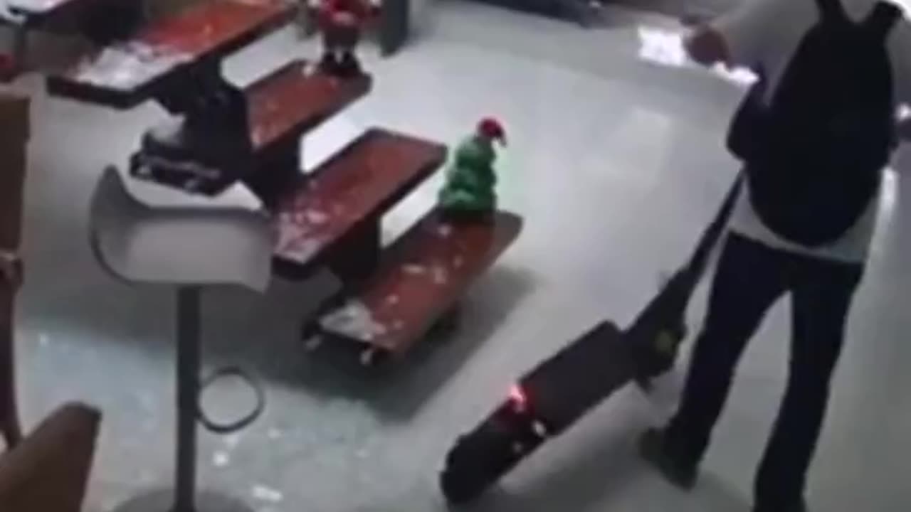 Scooter Accidentally Breaks Glass Step!