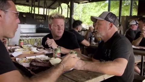 Gordon Ramsey tries a real Texas bbq platter for the first time