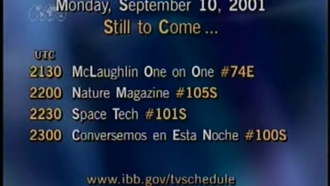 USA WORLDNET September 10, 2001 500pm-530pm EDT