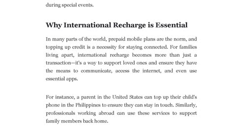International Mobile Recharge Made Easy