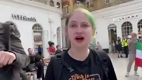 At 5:30pm Brighton pro-Pals plan to take over the train station. Last time they did it this woman