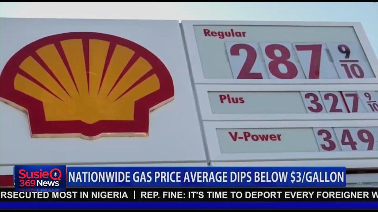 GAS PRICES ARE DOWN UNDER 3 DOLLARS A GALLON