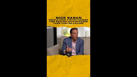 #nicksaban People have a much harder time dealing with success than they do failure