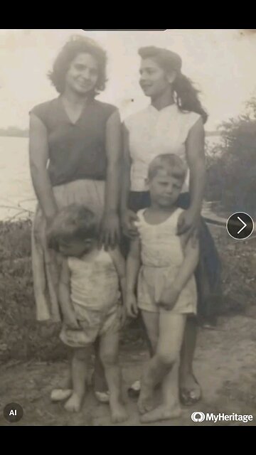 1958 tias Vani e Laci com os primos Eduardo e Tomaz Tiefel