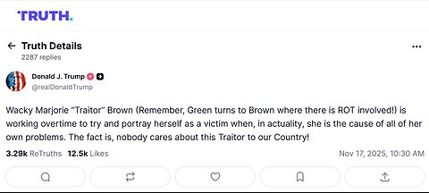 MTG to Trump “Let me tell you what a traitor is. A traitor is an American that serves foreign countries”