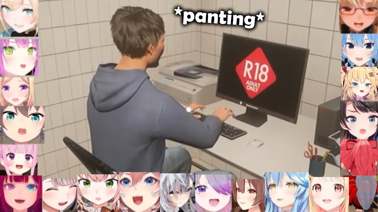 Hololive Girls Reaction To R18 Guy (I Am Part-Time Worker)