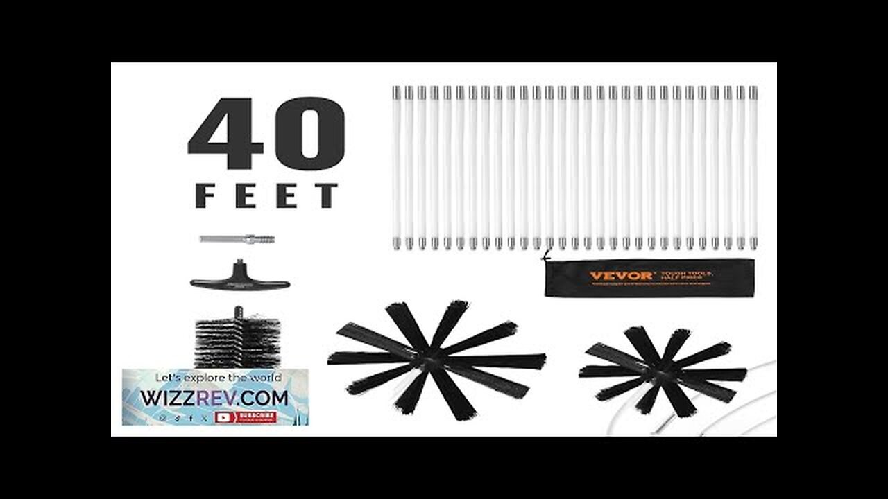 VEVOR 29 Pieces 40 FEET Dryer Vent Cleaner Kit Include 3 Different Review