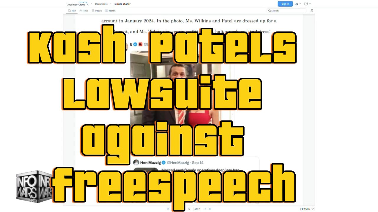 Kash Patels Lawsuite Against Freespeech.