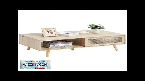 VEVOR Rattan Coffee Table Rectangle Rattan Coffee Table 2-Tier for Living Room Review