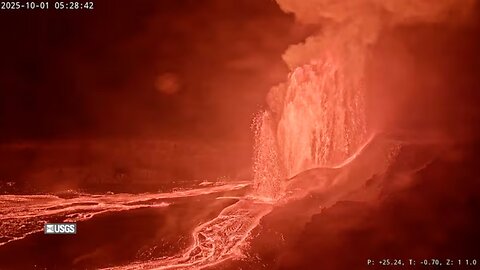 Lave Fountaining Episode 34 Of The Ongoing Kilauea Eruption - Philippines' Quake Kills At Least 69