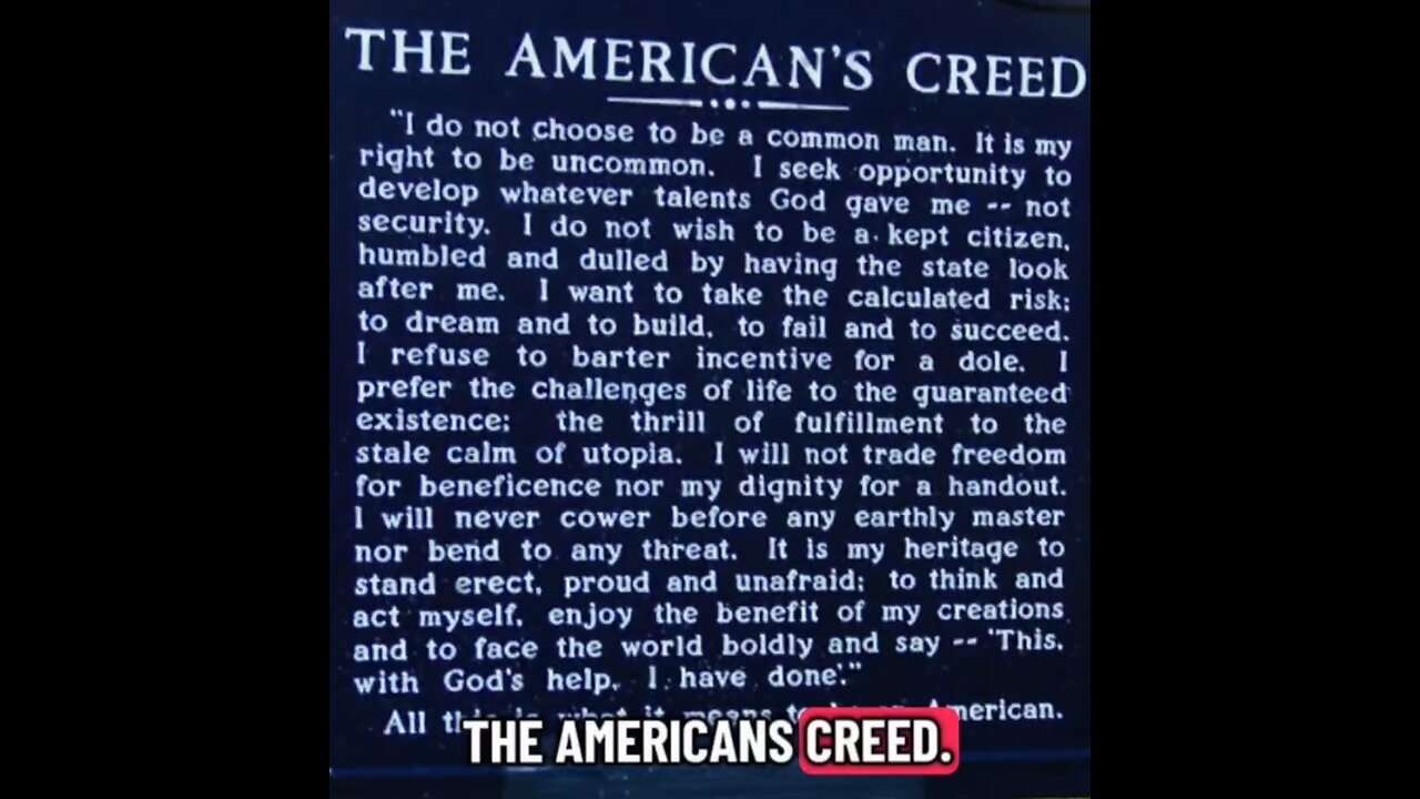 "Te American Creed"
