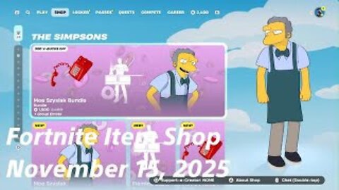 Fortnite Item Shop|November 15, 2025(*New* Moe Szyslak Bundle)