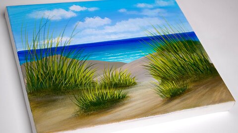 Beach Painting _ Beach Sand Dunes Acrylic Painting _ Aham Art