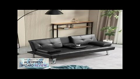 Convertible Futon Sofa Bed Sleeper Couch for Living Room Modern PU Leather Review