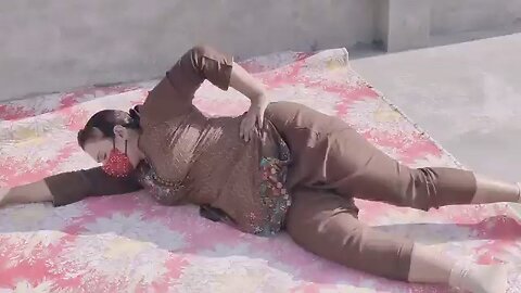 yoga village life style Pakistani girl