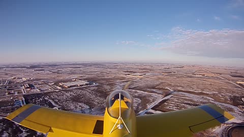 Landing a RV3 airplane with a camera mounted to the tail