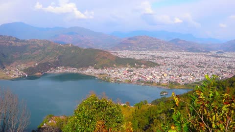Pokhara City View From Budha Stupa Hill