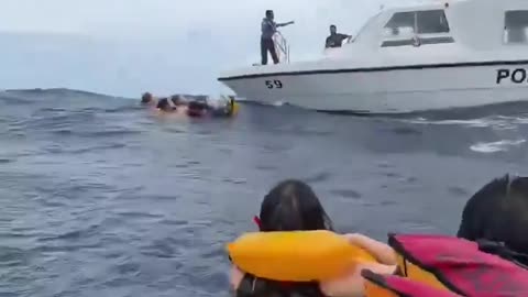 A ferry boat carrying 48 people sank off the coast of the Maldives after encountering rough seas