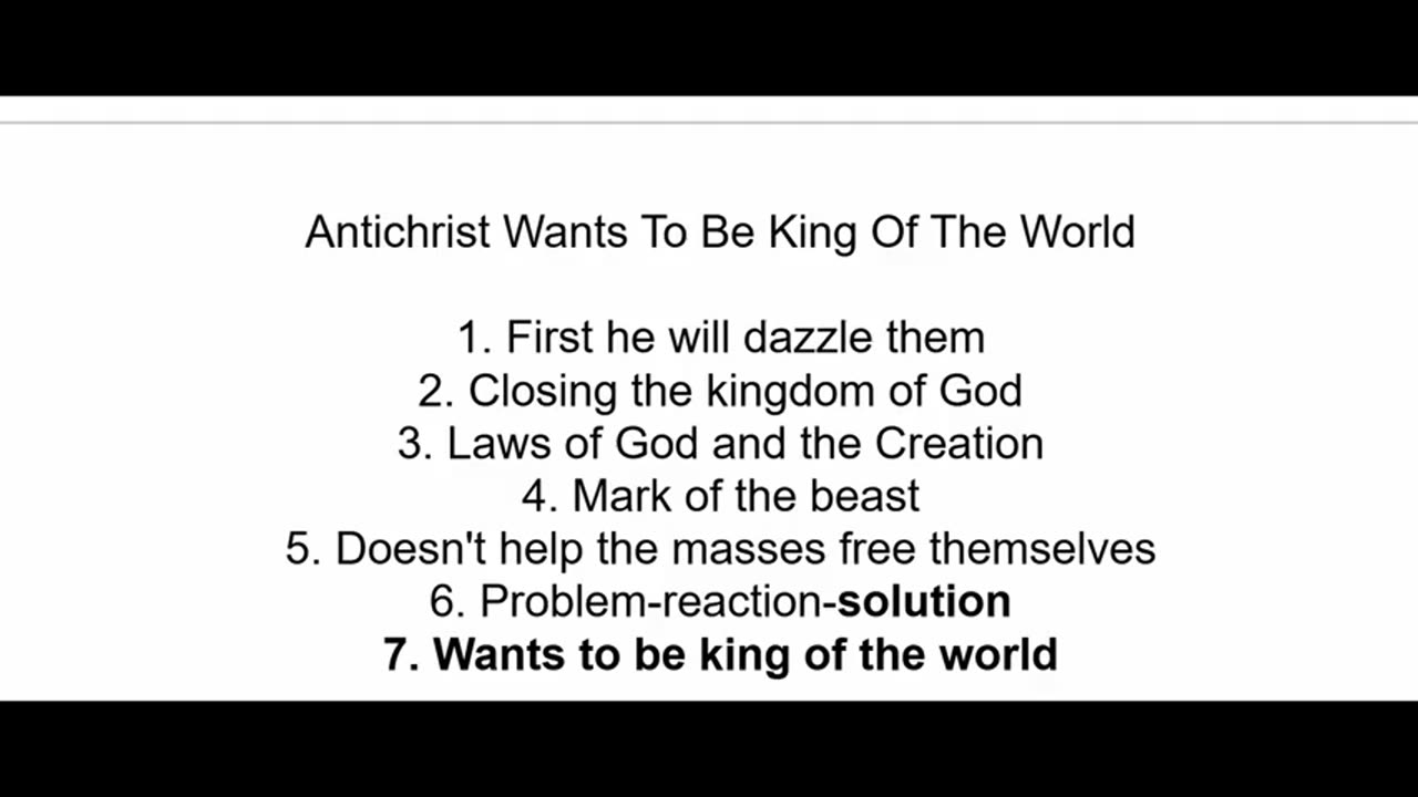 Antichrist Wants To Be King Of The World