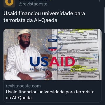 Usaid financiou universidade para terrorista da Al-Qaeda