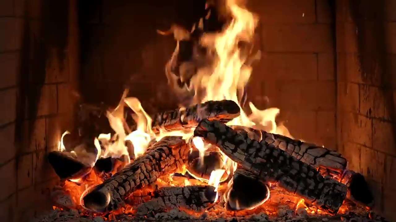 Cozy Crackling Logs and Soothing Glow for Sleep and Relaxation