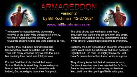 ARMAGEDDON [version 2] -- an original song by Bill Kochman.