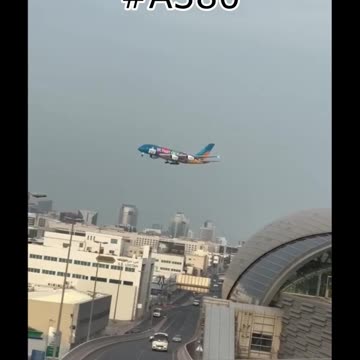 Just Saw #A380 Hanging Above The City Landing #Aviation #Avgeeks #AeroArduino