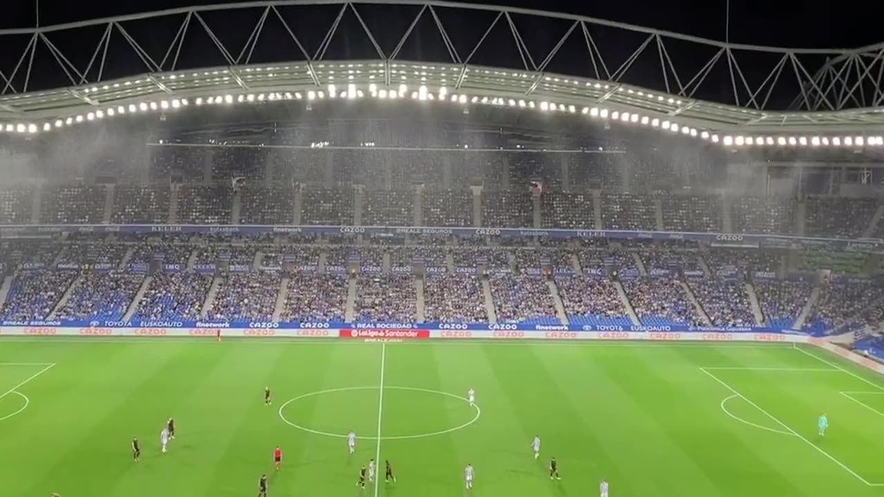 Real Sociedad vs RCD Mallorca (heavy rain before the match)