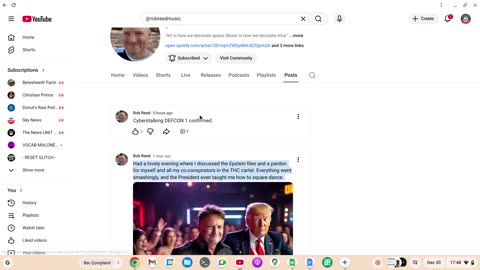 Rob Reed Says DEFCON 1 Reached After Floor Attornay/THC Cartel & "Co-Conspirators" posts 30-12-25