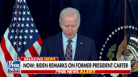 Biden Rambles and Whispers Through Remarks on Jimmy Carter’s Death