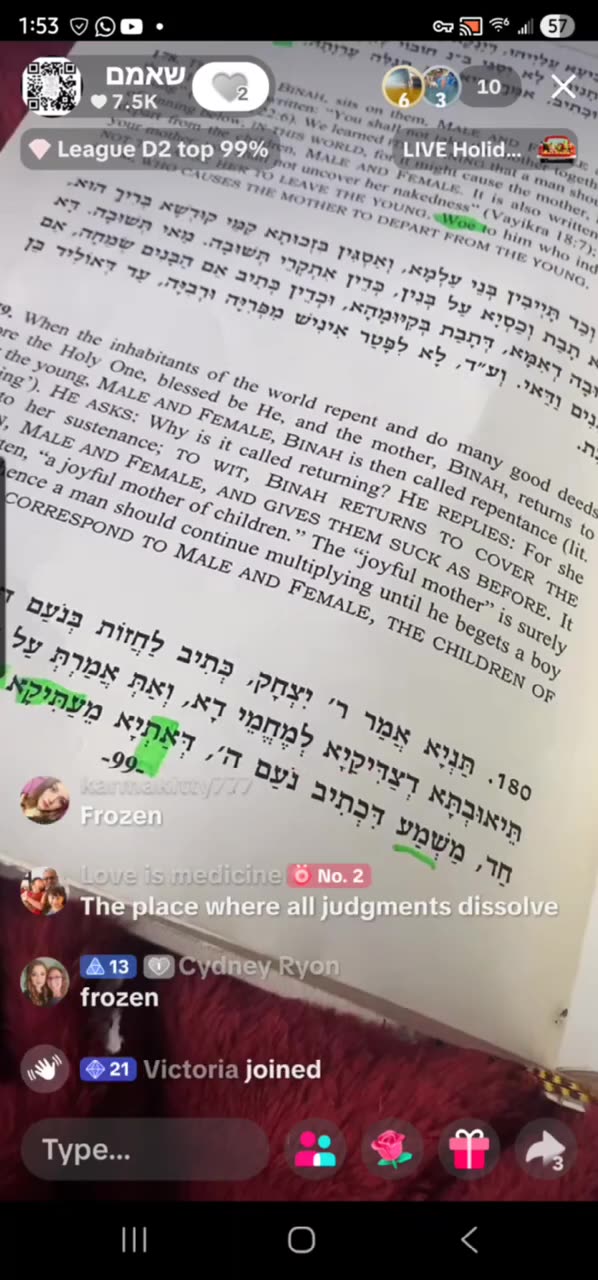 A joyful mother of Children. ZOHAR VAYECHI 21. R ALEPH AND YOERI 🤍 ✨️