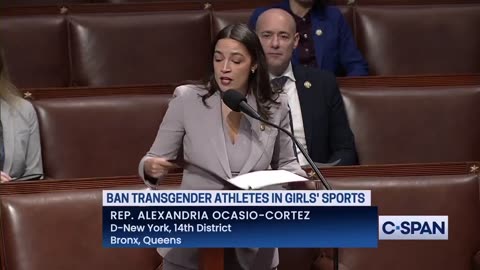 AOC goes on a rant against a bill banning males from competing in girl's sports