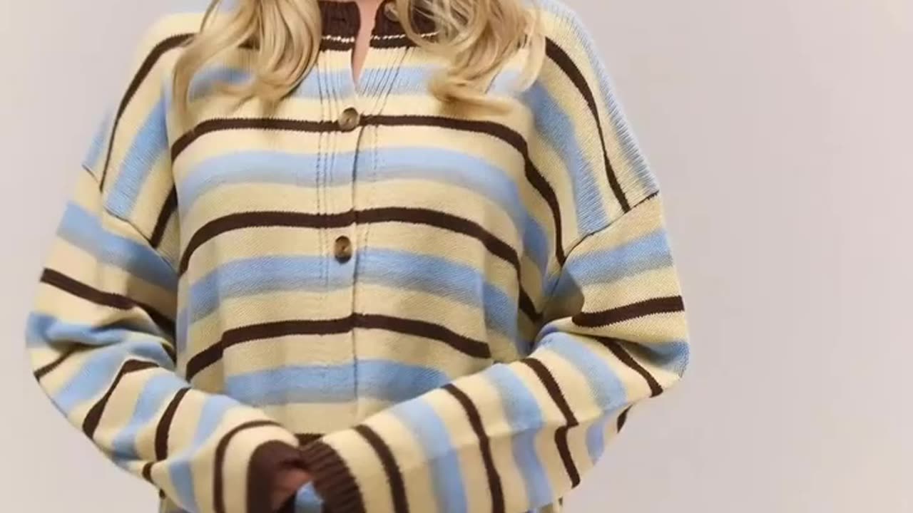 Styling the Comfortable Multi-Tone Horizontal Striped Cardigan