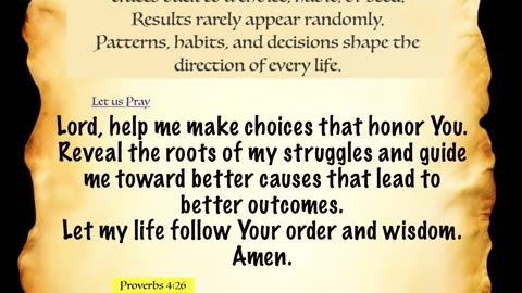 Make Choices that Honor God | Daily Prayer Proverbs 4:26