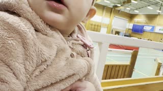baby kayla watching her big sister practice gymnastics 💖 the cutest cheerleader in the family 🤸‍♀️💕