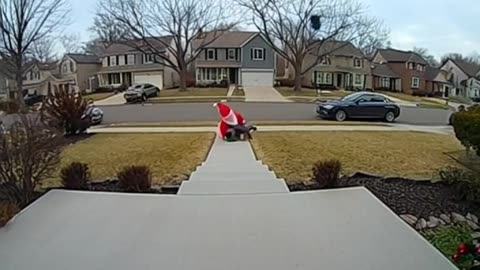 Santa Porch Package Thief Take Down