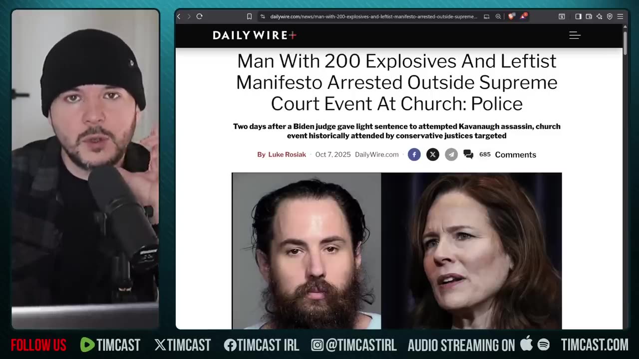 Leftist CAUGHT Trying To ASSASSINATE SCOTUS Justices At Church, Civil War Fears Grow | Tim Pool