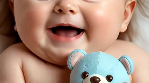 Cute Baby with Blue Eyes Says Papa & Laughs #babysayspapa #babylaughing #ytshorts