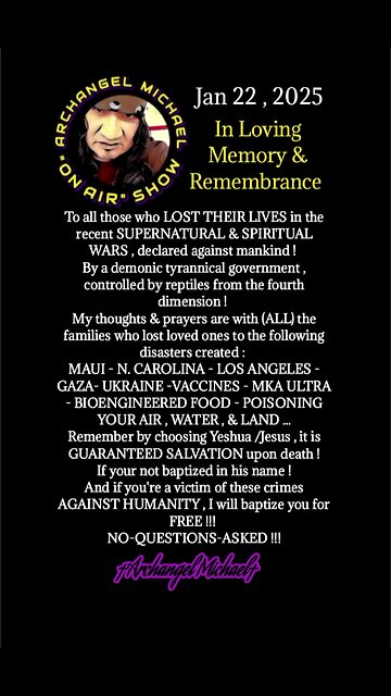 FREE BAPTISMS to the families who suffered loss , during these END TIMES ...