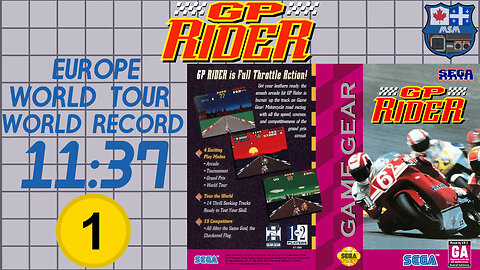 GP Rider [GG 1994] World Tour - Europe [11'37"63] WR🥇 | SEGA Game Gear