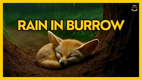 RELAXING RAINFALL IN ANIMAL BURROW | SLEEPING BABY FOX