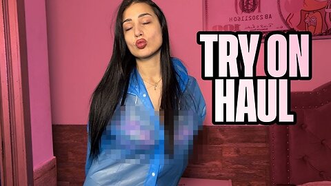 TRANSPARENT RAINCOAT TRY ON WITH ANGELA